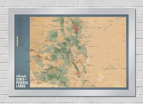 Vista 5 de Colorado Parques estatales & Federal lands Póster Mapa 24 x 36