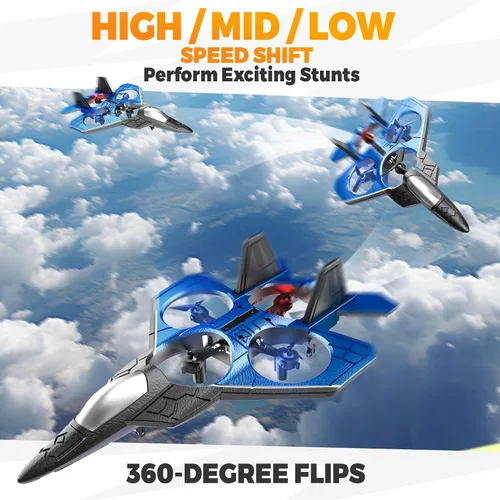 Vista 4 de BEZGAR Avión RC丨F-22 Raptor Mini Avión, Avión a Chorro de Control Remoto Dron de Acrobacias, Listo para Volar Caza para Adultos y Niños Juguete