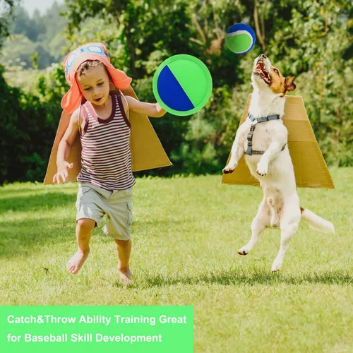 Vista 2 de Juego de pelota de captura para niños, juguetes de playa, juegos de lanzamiento y captura de césped en el patio trasero, versión mejorada, lanzar