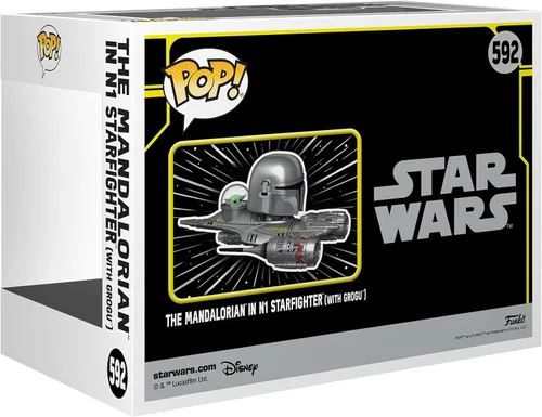Vista 2 de Funko Pop! Ride Super Deluxe: Star Wars Hyperspace Heroes - The Mandalorian in N1 Starfighter (con Grogu) - Figura de vinilo coleccionable