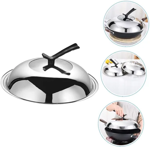 Vista 9 de YARNOW Olla de vidrio utensilios de cocina de acero inoxidable cacerola sartenes horno 11.7 pulgadas tapa de cacerola reemplazo universal tapa