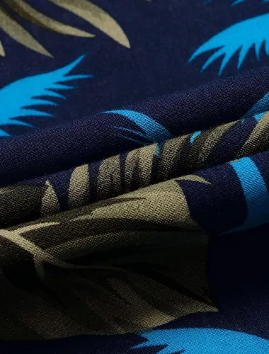Vista 7 de Alimens & Gentle - Camisa de algodón estilo hawaiano para hombre, casual, de manga corta, ajuste regular