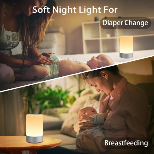Vista 7 de G Keni Luz nocturna de guardería para bebé, lámpara de noche táctil LED portátil para niños y adultos, lactancia materna, ayuda para dormir, lámpara