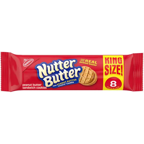 Vista 20 de NUTTER BUTTER Galletas Sándwich de Mantequilla de Maní, Tamaño King, 10 Paquetes de Bocadillos de 3.5 oz