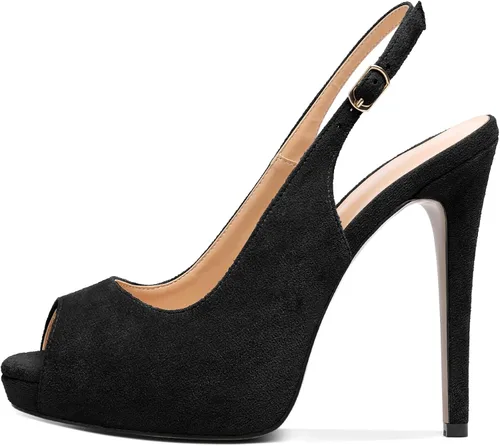 Vista 9 de YODEKS Zapatos de vestir de fiesta con tacón alto y plataforma para mujer