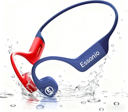 Vista 8 de Auriculares de Conducción Ósea Essonio IP68 Impermeables para Natación con Micrófono Bluetooth, Auriculares de Oreja Abierta con Modo MP3, Memoria