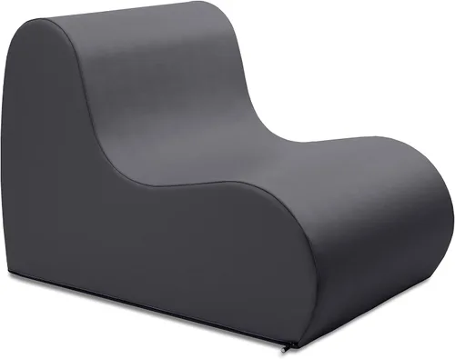 Vista 11 de Jaxx Midtown Silla pequeña de espuma suave para aula, funda de vinilo premium, color negro