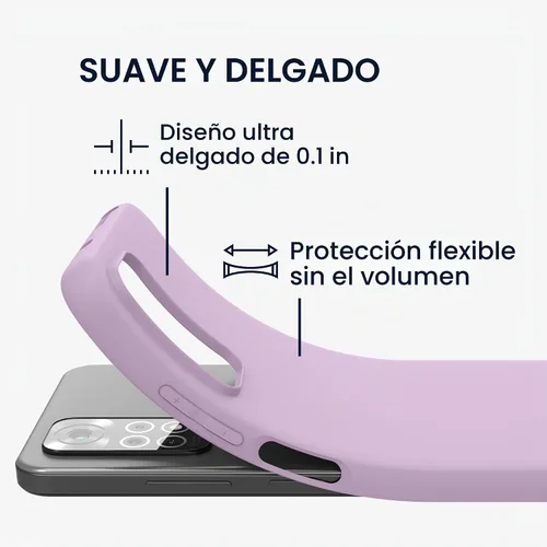 Vista 2 de kwmobile Funda compatible con Xiaomi Redmi Note 11 / Note 11S - Funda protectora de silicona TPU suave y delgada - Malva