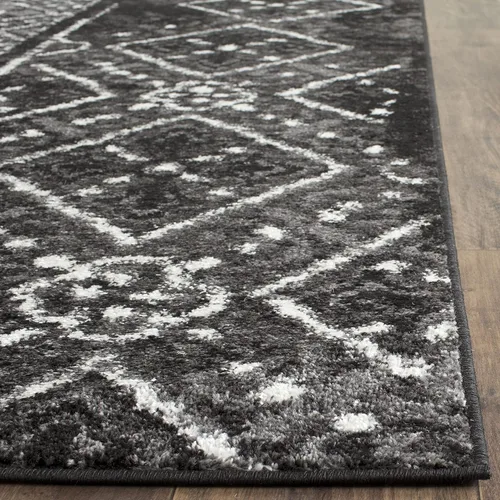 Vista 6 de SAFAVIEH Alfombra de área 8x10 - Colección Adirondack - Grande - Negro y plateado, diseño marroquí bohemio, no suelta pelusa y fácil de limpiar