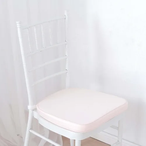 Vista 21 de Efavormart Cojín de 2" de espesor para silla Chiavari en negro, cojín de asiento de espuma con efecto memoria con lazos y funda extraíble