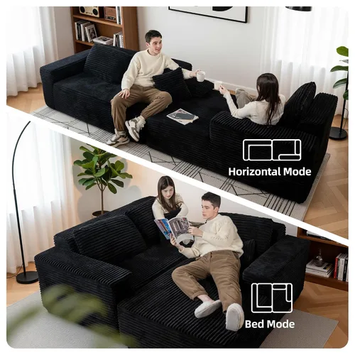 Vista 5 de YDN Sofá de sofá deshuesado de 110 pulgadas, sofás seccionales para sala de estar, sofá nube con diván, juego de sofá modular en forma de L, diván