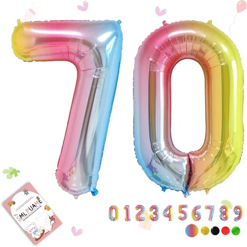 Vista 188 de Globos grandes de 40 pulgadas de números del 0 al 9, globos numéricos para decoración de fiesta de cumpleaños, globos de helio de aluminio