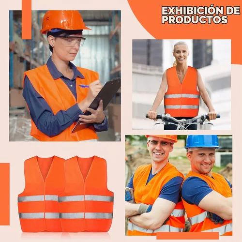 Vista 7 de Tarpop Paquete de 60 chalecos de seguridad reflectantes de alta visibilidad a granel 2 tiras