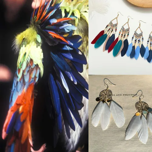 Vista 4 de LONDGEN 50 plumas de ganso naturales de 4 a 6 pulgadas para manualidades, boda, hogar, fiesta, decoración de plumas doradas y cajas de regalo Dorado