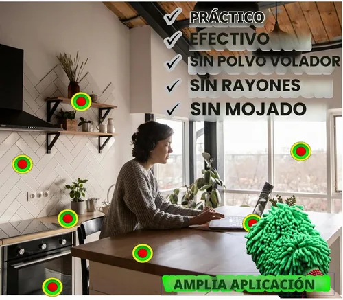 Vista 2 de QUALIALL - Manopla de microfibra de chenilla verde, 10.5 x 8 pulgadas