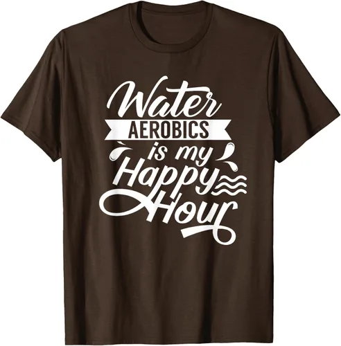 Vista 6 de Water Aerobics Is My Happy Hour Hobby Instructor Aqua Camiseta Negro