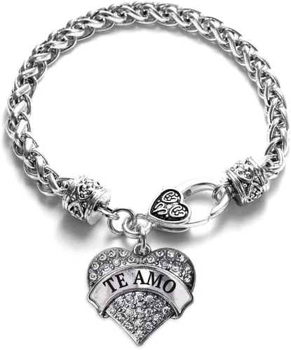 Vista 187 de Inspired Silver - Pulsera de plata con dije de corazón pavé con joyas de circonita cúbica