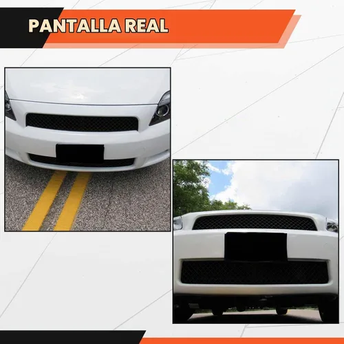 Vista 6 de Kojem Parrilla Delantera Superior e Inferior Compatible con Scion tC 2005-2010 Plástico ABS Parachoques Capó Rejilla de Malla Negra