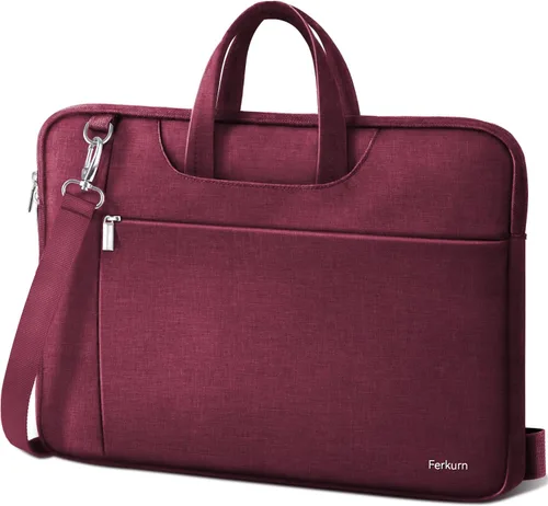 Vista 12 de Ferkurn Laptop Case Bag for Women Men Briefcase Messenger Bag, 15.6 16 Inch Negro