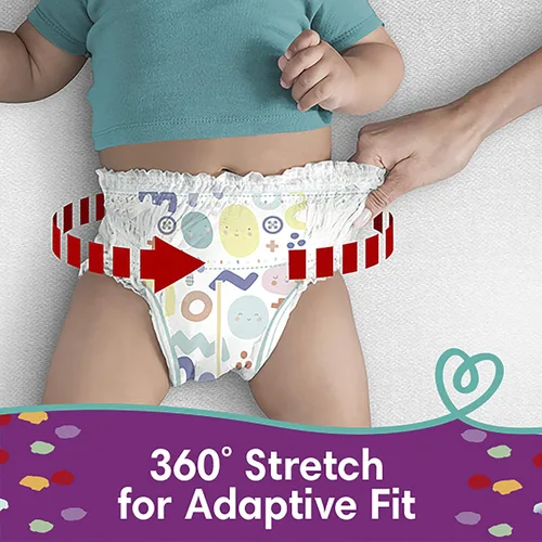 Vista 2 de Pañales talla 360 unidades, pañales desechables para bebé, con cintura elástica