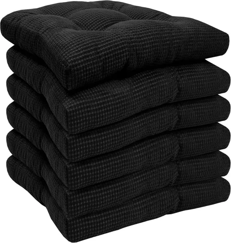 Vista 2 de Sweet Home Collection - Cojín de espuma de memoria triturada para silla premium, con capitoné, parte trasera de goma antideslizante con micropuntos