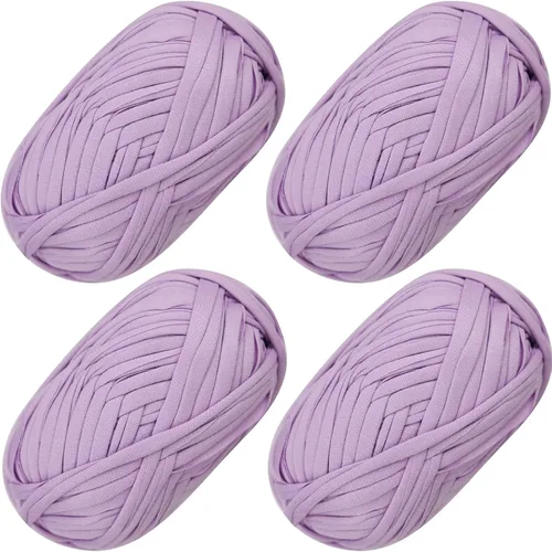 Vista 17 de 2 piezas de tela elástica para camisetas, hilo de crochet para tejer DIY, hilo de punto grueso tipo espagueti para proyectos de bolsos, mantas Aqua