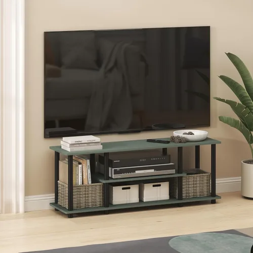 Vista 16 de Furinno Turn-N-Tube - Soporte para televisor de 3 niveles, 3D, sin herramientas, para televisores de hasta 50 pulgadas, con tubos cuadrados