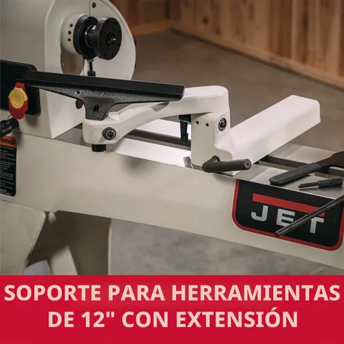 Vista 3 de JET Torno de carpintería de velocidad variable de 14" x 40", máquina de torneado de madera, 1 HP, 115/230V 1Ph (JWL-1440VS)