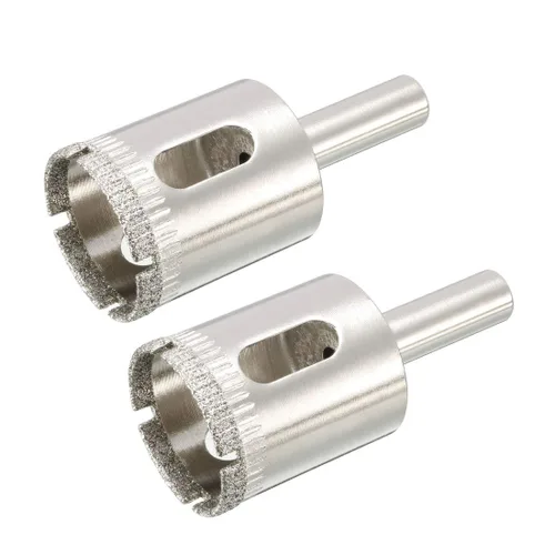 Vista 3 de uxcell - 2 brocas de sierra de agujero con revestimiento de diamante de 0.98 pulgadas para vidrio, cerámica, mármol, roca y porcelana, 2