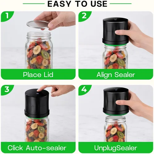 Vista 3 de Electric Mason Jar Vacuum Sealer Kit