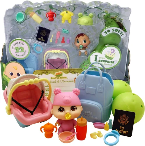 Vista 7 de Nature Bound Pea Pod Babies Bundle – Juguetes coleccionables sorpresa misteriosos con mini bebé, ropa y accesorios – Muñeca pequeña