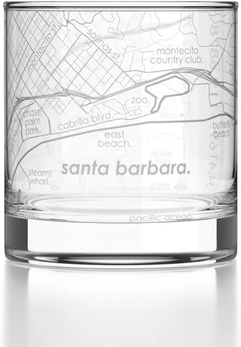 Vista 136 de Well Told Vaso de rocas grabado con mapa de Akron, Ohio, cristalería estilo antiguo (325ml, transparente) Vaso de bourbon grabado, regalos