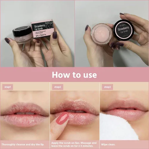 Vista 5 de Exfoliante de labios, exfoliante de labios, hidratante DR.YIMAN Sugar Lip Scrub, exfoliante labial para labios secos y agrietados