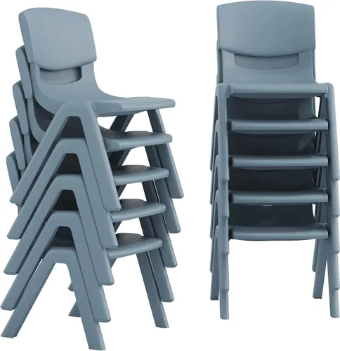 Vista 27 de Flash Furniture - Silla escolar apilable de plástico azul con altura de asiento de 10 1/2 pulgadas Variado