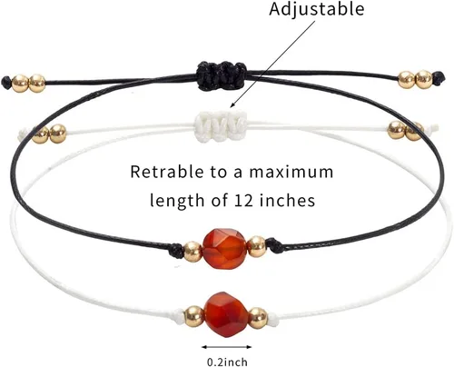 Vista 4 de Pulsera de cornalina cruda, pulsera ajustable, cristal, pulsera ajustable de oro