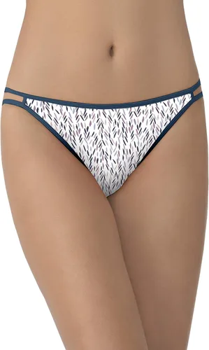 Vista 52 de Vanity Fair Bragas de bikini con tira para mujer, Illumination, con elástico sedoso y ribete de satén Paquete de 3 Negro (Midnight Black)