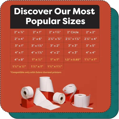 Vista 8 de Aegis Adhesives - Etiquetas térmicas directas de 1 pulgada x ½ pulgada para etiquetas de precio pequeño, dirección de devolución, carpeta