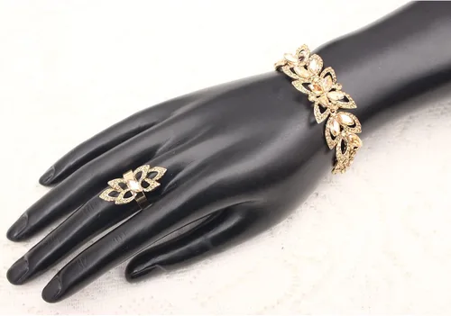 Vista 6 de SFE Juego de collar de declaración nupcial chapado en oro y platino y aretes colgantes para novia juego de joyas de boda gargantilla para mujeres
