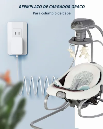 Vista 3 de CONMDEX Graco - Cable de repuesto para columpio de bebé de 10 pies de largo, cable de alimentación para columpio Graco Simple Sway