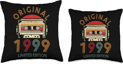 Vista 3 de Retro Limited Edition 1999 Cassette Tape 25th Birthday Throw Pillow