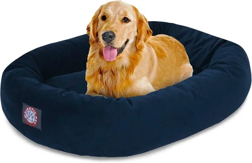 Vista 15 de Majestic Pet Cama para Perros de 52 Pulgadas de Ante Calmante Lavable 52x35x11 (Pulgadas) – Acogedora Cama Redonda para Perros con Forma de Dona