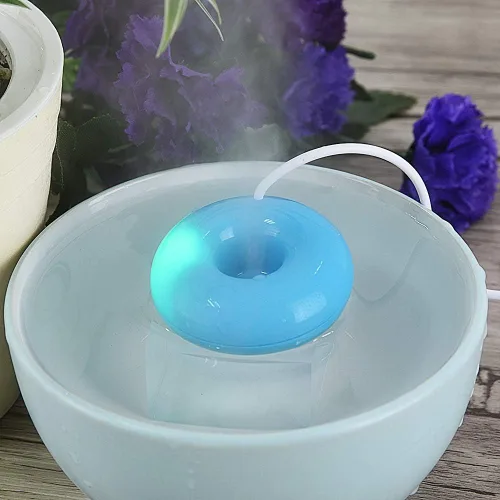 Vista 2 de Humidificador de atomización USB en forma de rosquilla portátil para coche blanco (azul)