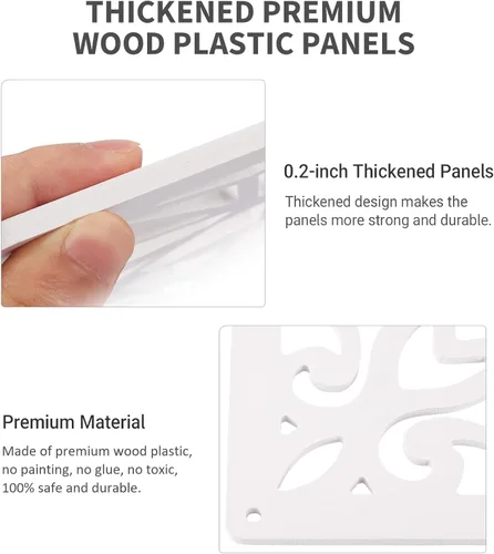 Vista 6 de Yizunnu Divisor de habitación colgante, división de paneles blancos de bricolaje, 12 piezas de pantalla de panel de madera y plástico, separadores