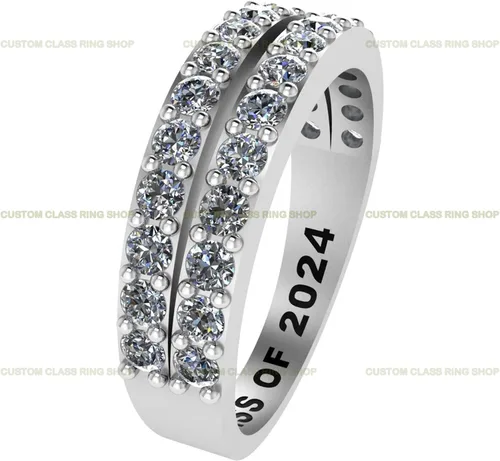 Vista 2 de Anillo personalizado de plata de ley para escuela secundaria y universidad, oro de 10 quilates, oro de 14 quilates, con certificación GRA