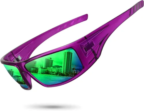Vista 11 de Gafas de sol deportivas polarizadas para hombres y mujeres con marco irrompible para ciclismo, pesca, lentes envolventes, protección UV400