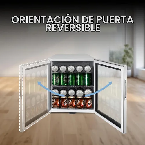 Vista 6 de Whynter - Refrigerador para bebidas con puerta de cristal de doble capa, Mini refrigerador independiente de 68 latas 1.6 pies cúbicos, BR-062WS