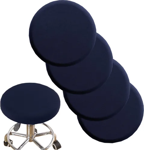Vista 13 de ANWUCHEN - 4 fundas suaves para taburete, funda elástica para sillas redondas de madera y metal de 13 a 18 pulgadas (beige)