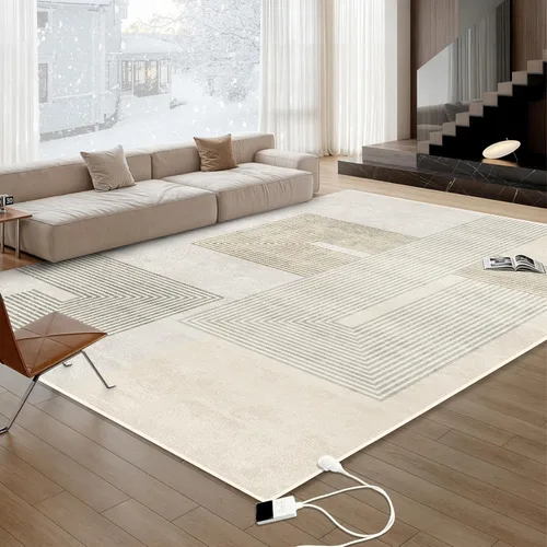 Vista 8 de Alfombra Eléctrica Calefactora de 35 x 55 pulgadas, Alfombra de Calefacción de Felpa Suave, Tapete Calefactor para Piso con Temporizador