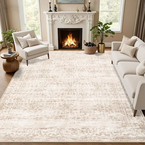 Vista 29 de Alfombras de área de 2x3 para sala de estar: alfombra vintage Beige