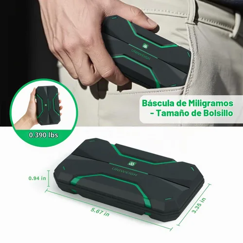 Vista 8 de UNIWEIGH Escala de miligramos de precisión 0.00 oz/1.76 oz mg Escala para pesar polvos Digital Jewelry Scale for Gold,Coins,Gem,Reloading,Pocket